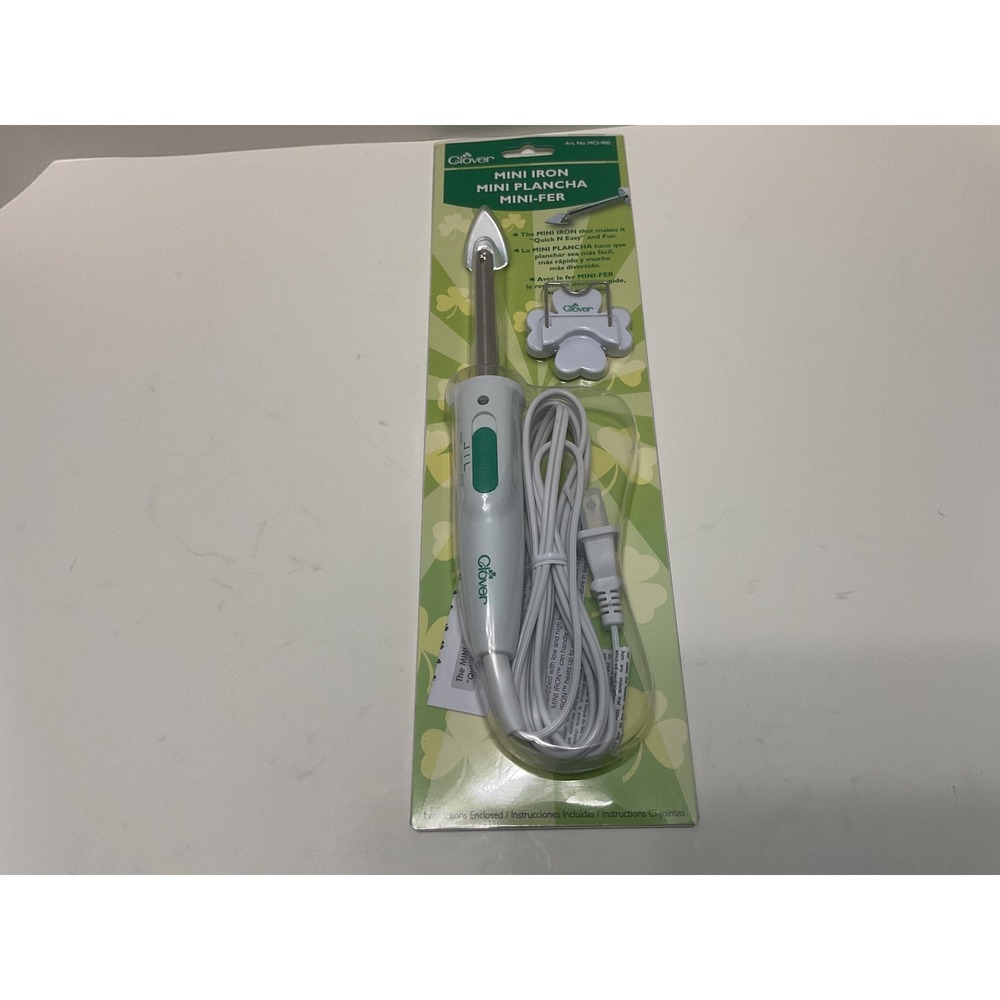 Clover Mini Iron MCI-900 for Quilting Crafting Applique White‎ Green New